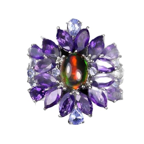 Ring r 19.5 Naturamethyst Tansanit Schwarz Opal, Single Ring r 19.5 Naturamethyst Tansanit Schwarz Opal, Single von Generic