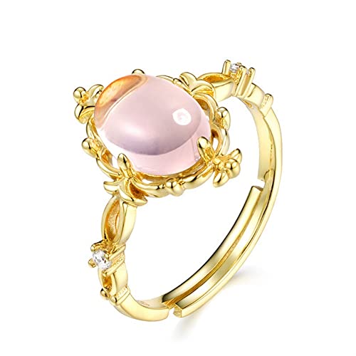 Ringe Geschenke Zarter 925 Sterling Silber Rosa Kristall Ring Hochzeit für Mädchen von Generic