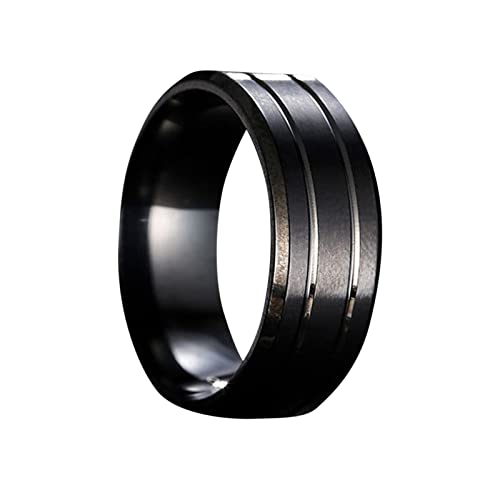 Ringe Ringe Rold der koreanischen Version Dteel Edelstahl Trend Herren Stahl männliche Ringe Ringe L (Black, 11) von Generic