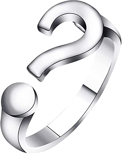 Ringe ästhetisch klobig, Damen Offenes Fragezeichen Ringöffnung Verstellbarer Ring Mode Ring Schmuck, Einfacher Schmuck Ehering Versprechen Ring für Sie Deft verarbeitet von Generic