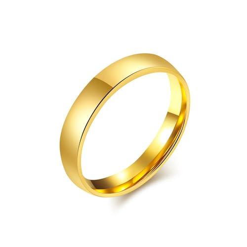 Ringe für Frauen und Männer, einfache glatte Ringe, Schmuck Geschenke für Jungen Mädchen(F,10) von Generic