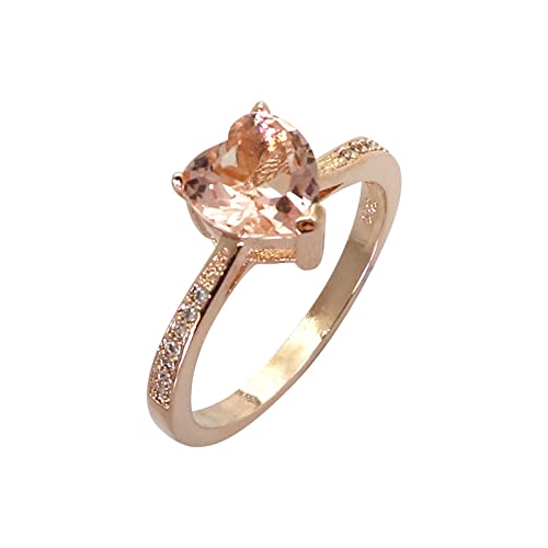 Ringelshirt Karneval Verlobung Rundschliff Zirkonia Damen Eheringe Schmuck Ringe Damen Voller Damen Ringe Voller Paare Ringe (Rose Gold, 7) von Generic