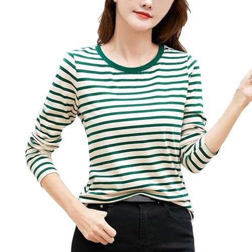 Ringelshirt Rot Weiss Karneval Ringelshirt Schwarz Weiß Damen Langarmshirt Gestreiftes Oberteil Rundhals Ringelshirt Karneval Basic Shirt Rot Weiß Gestreift Locker Kostüm von Generic