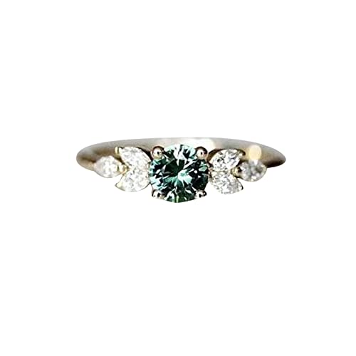 Ringen Trikot Herren Zirkon-Ring-Versprechens-Ring-zarter Entwurfs-Mode-Ring-Leichter Luxus-hochwertiger Ring (Gold, 10) von Generic