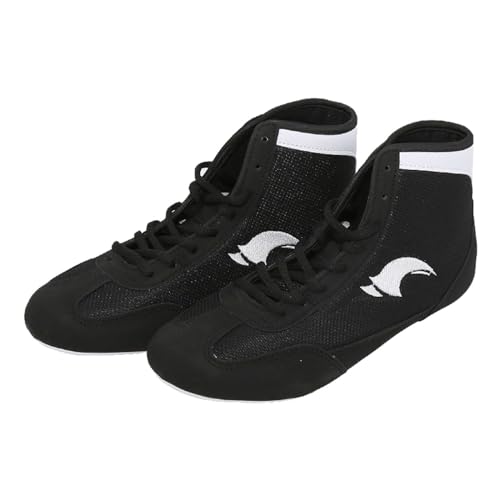 Ringerschuhe Kinder rutschfeste Kampfsportschuhe Robuste Trainingsschuhe Unisex Wrestling-Schuhe Zum Wrestling für Herren, Damen Training Shoes Sneaker High Tops Fitness Schuhe (Black, 39 Big Kids) von Generic