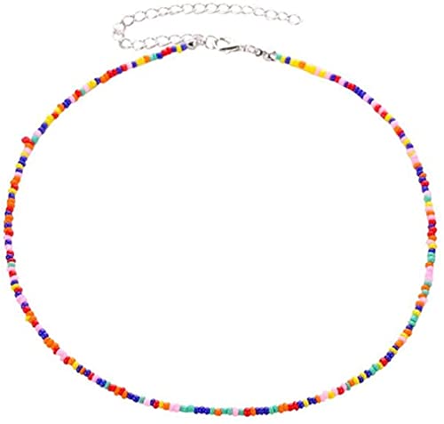 Rocailles Perlenkette winzige Perlen Boho Bunte Chokerhalskette Kette Schmuck für Frauen und Mädchen Nützlich und professionell von Generic