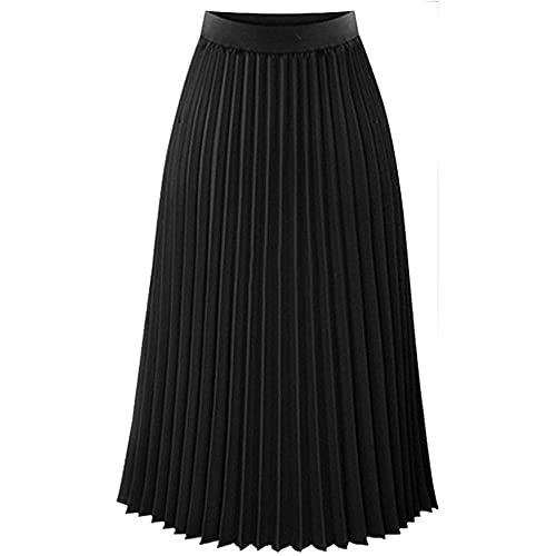 Rock Damen Faltenrock A-Linie Midirock Hohe Taille Chiffon Strandrock Sommer Elegant Lang Rock Rock Damen Faltenrock A-Linie Midirock Hohe Taille Chiffon Strandrock Sommer Elegant Lang Rock von Generic