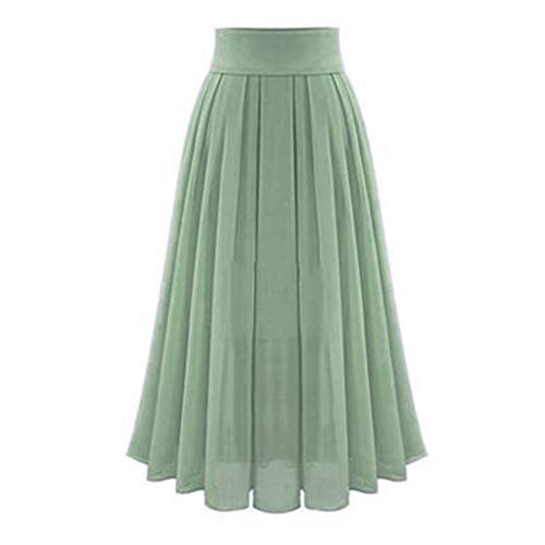 Rock Damen Midi Plisseerock Elegent Boho Faltenrock Elastisch Chiffon Rock Lang Strandrock Unterrock von Generic