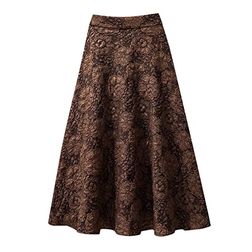 Rock FrüHling 2023 Minirock Schwarz Lange Schwarze RöCke Trachtenrock Brokat Designer RöCke Lederrock Schwarz Blaue RöCke Damenrock Schwarz Rock Hohe Taille Maxirock Satin Schwarzen Rock Plisseerock von Generic