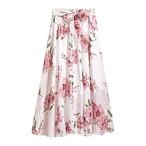 Röcke FüR Damen Rock Damen Sommer Plisseerock Damen Sommerrock Maxi Rock Sommerrock Damen Lang Faltenrock Rock Damen Lang Wickelrock Langer Rock Damen Maxirock Damen Lang Sommer (A2-Pink, One Size) von Generic