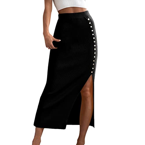 Röcke für Damen Bleistiftrock Lang Elastische Taille Einfarbig Business Bleistift Röcke Stretch Maxirock Damen Lang Röcke für Damen Bleistiftrock Lang Elastische Taille Einfarbig Business Bleistift Röcke Stretch Maxirock Damen Lang von Generic