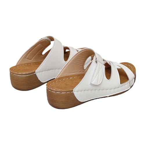 Römersandalen Damen Elegant Keilabsatz Pantoletten PU Leder Hausschuhe Bequem Atmungsaktive Sandalen & Slides für Damen Hausschuh Sommer Peep Toe Sandaletten Verstellbaren Sommerschuhe Römersandalen Damen Elegant Keilabsatz Pantoletten PU Leder Hausschuhe Bequem Atmungsaktive Sandalen & Slides für Damen Hausschuh Sommer Peep Toe Sandaletten Verstellbaren Sommerschuhe von Generic