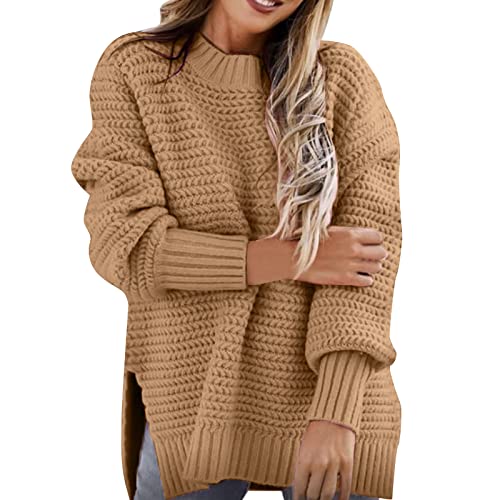 Rollkragenpullover Damen Lang Winter Dicke Warmer Strickpullover für Leggings Basic Enfarbige Elegant Pulli Italienische Mode Elegant Winterpullis von Generic