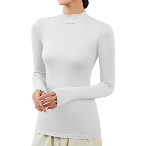 Rollkragenpullover Damen Rollkragenshirt Langarmshirt Damen Enges Thermo-Oberteil Slim Fit Basic Oberteile Stehkragen Rollkragenpullover Unterhemd Rollkragenshirt Elegant Pro Herren Langarm Sportshirt von Generic