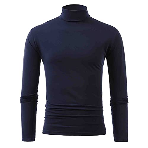 Rollkragenpullover herren,Herren Rollkragenshirt Langarm,Herren Rollkragenpullover Regular Fit Langarmshirts Rollkragen Pullover Baumwolle Sweatshirt Unterzieh Elastisch Einfarbig von Generic