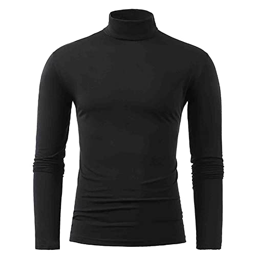 Rollkragenpullover herren,Herren Rollkragenshirt Langarm,Herren Rollkragenpullover Regular Fit Langarmshirts Rollkragen Pullover Baumwolle Sweatshirt Unterzieh Elastisch Einfarbig von Generic