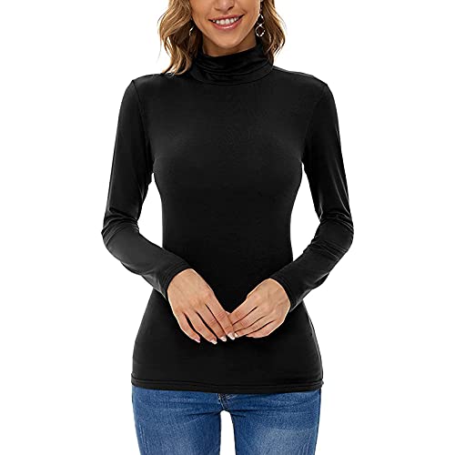 Rollkragenshirt Damen Langarmshirt Basic Rollkragenpullover Dünn Unterziehrolli Turtleneck Pullover Eng Rolli Langarm Rollkragenpulli Damen Thermooberteil Rollkragenshirt Damen Langarmshirt Basic Rollkragenpullover Dünn Unterziehrolli Turtleneck Pullover Eng Rolli Langarm Rollkragenpulli Damen Thermooberteil von Generic