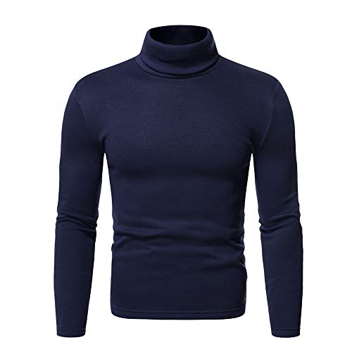 Rollkragenshirt Herren Regular Fit Turtleneck Unterwäsche Tops Casual Langarmshirt Rolli Weiß von Generic