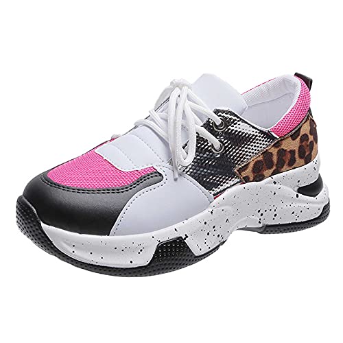 Rollschuhe Kinder Lässige Damen-Sneaker zum Gehen, Lauf-Sneaker, Stretch-Farbblock, Bequeme Schuhe, Sport-Komfort-Schuhe White 37 von Generic