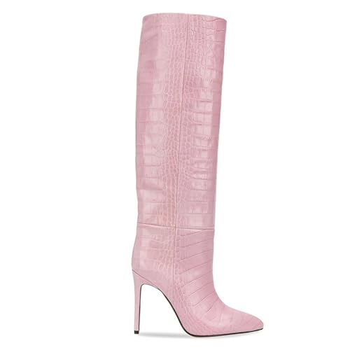 Rosa,37 EU,Kniehohe Stiefel für Damen, Stiletto-Absätze, Spitze Zehenpartie, breite Wadenstiefel, Bequeme, modische hohe Stiefel, zum Überziehen, für Verabredungen, Abschlussbälle, Partys Rosa,37 EU,Kniehohe Stiefel für Damen, Stiletto-Absätze, Spitze Zehenpartie, breite Wadenstiefel, Bequeme, modische hohe Stiefel, zum Überziehen, für Verabredungen, Abschlussbälle, Partys von Generic