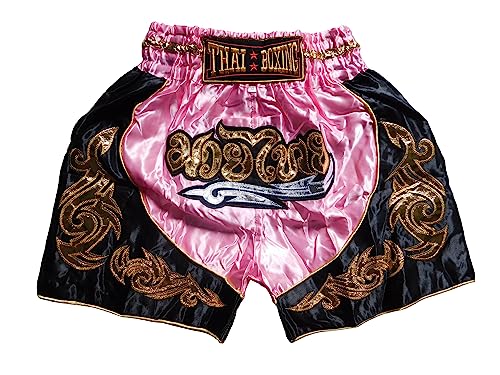 Rosa Sportliche Junior Short für Muay Thai Boxen - Ideale Kickboxen Hose für Jungen und Mädchen (Kinder)- Perfekt für Gym, Sport und Fitness (as3, Age, 10_Years, 12_Years, Regular) von Generic