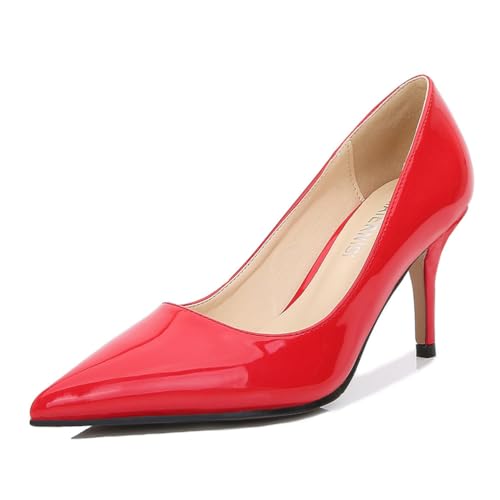 Rot,41 EU,Damen High Heels Geschlossene Spitze Stilettoabsatz Klassische Bürokleid Braut Hochzeit Pumps Ballschuhe Rot,41 EU,Damen High Heels Geschlossene Spitze Stilettoabsatz Klassische Bürokleid Braut Hochzeit Pumps Ballschuhe von Generic