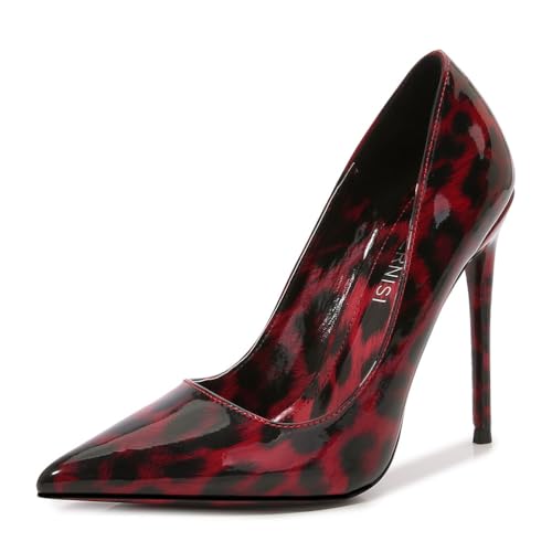 Rot,43 EU,Damen-Pumps zum Hineinschlüpfen, Spitze, geschlossene Zehenpartie, Stiletto-High-Heels, Leopardenmuster, Hochzeits-, Party- und Abschlussballschuhe Rot,43 EU,Damen-Pumps zum Hineinschlüpfen, Spitze, geschlossene Zehenpartie, Stiletto-High-Heels, Leopardenmuster, Hochzeits-, Party- und Abschlussballschuhe von Generic