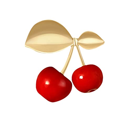 Rote Kirschbrosche kleine Anstecknadel Damen Tuch Temperament Corsage Anzug Pullover Zubehör Rote Kirschbrosche kleine Anstecknadel Damen Tuch Temperament Corsage Anzug Pullover Zubehör von Generic