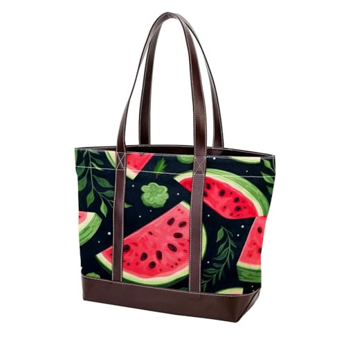 Rote Watermelon-2135 modische gewaschene strapazierfähige Ledergeldbörse für Damen, mit Tragegriff oben, mit Taschen, Reißverschluss, Multicolor 08, 33.8x12x31cm/13.3x4.7x12.2 in von Generic