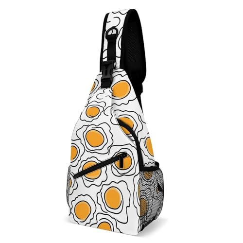 Rucksack Spiegeleier Pochierte Eier Elegant Schultertasche Verstellbarer Taktisch Brusttasche Für Wandern Herren Sport 19X39Cm von Generic
