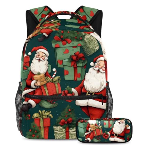 Rucksack mit Federmäppchen, 2-teiliges Set, perfekt für Studenten, Jungen, Mädchen und Teenager, Mehrfarbig Nr. 06, B：29.4x20x40cm P：19x7.5x3.8cm, Tagesrucksäcke von Generic