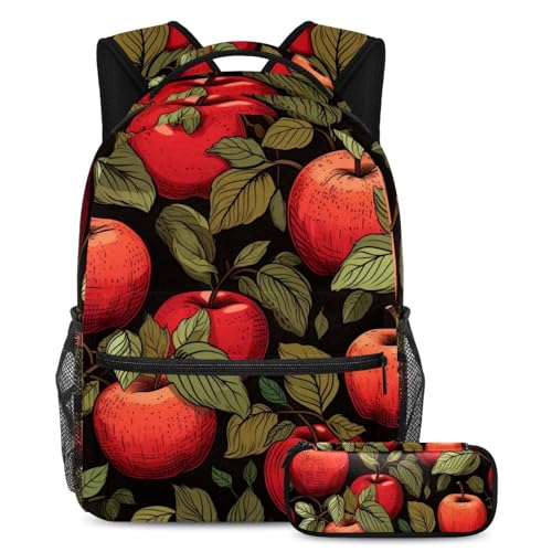 Rucksack mit Federmäppchen, 2-teiliges Set für Jungen, Mädchen, Teenager, Reisetasche, Büchertasche für Studenten, Mehrfarbig #06, B：29.4x20x40cm P：19x7.5x3.8cm, Daypack Rucksäcke von Generic