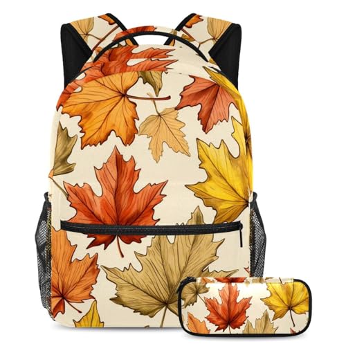 Rucksack mit Federmappe, 2-teiliges Kinder-Schulranzen-Set für Jungen, Mädchen, Teenager, Reisetasche, Büchertasche für Schüler, Mehrfarbig #06, B：29.4x20x40cm P：19x7.5x3.8cm, Daypack Rucksäcke von Generic