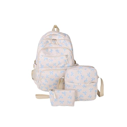 Rucksack mit Schleife for Mädchen 3 Stück Nylon Rucksacks mit Umhängetasche und Kleiner Handtasche Süßer Kawaii Tasche Großes Ästhetisches Schulranzen Set mit Leichtem Büchertaschen Design Rucksack mit Schleife for Mädchen 3 Stück Nylon Rucksacks mit Umhängetasche und Kleiner Handtasche Süßer Kawaii Tasche Großes Ästhetisches Schulranzen Set mit Leichtem Büchertaschen Design von Generic