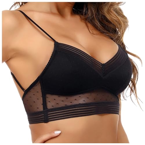 Rückenfrei BH Damen Ohne Bügel Rückenfreier Bralette mit V-Ausschnit Bustier Push Up Bra mit Niedrigem Rücken Invisible Unterwäsche mit Abnehmbaren Trägern BH Tiefer Rückenausschnitt von Generic