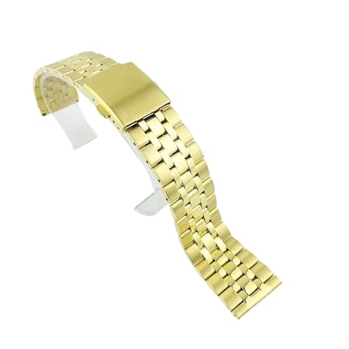 Run Ken 10mm 12mm 14mm 16mm 18mm 19mm 20mm 22mm Edelstahl Uhrenarmband Strap Faltschließe Kompatibel mit Männern Frauen Watch Ersatzarmband(Gold,18mm) von Generic