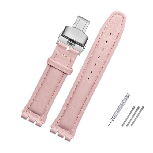 Run Ken 17 mm 19 mm Armband kompatibel mit Band echtes Kalbsleder Uhrenarmband Band schwarz braun weiß wasserdicht(Blue White,17mm) von Generic