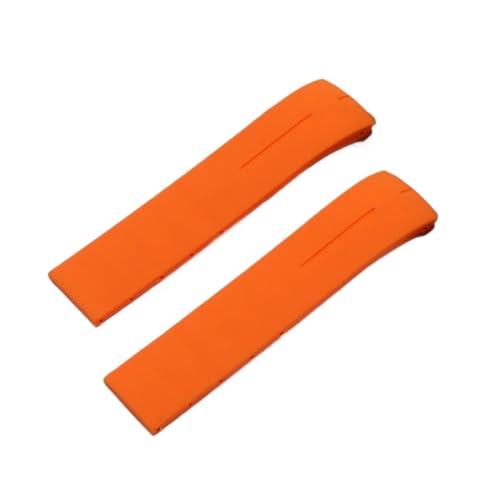 Run Ken 20MM 21MM Schwarz Orange Silikonkautschukband Kompatibel mit TOUCH COLLECTION EXPERT SOLAR Series T091T013 T081 Herrenarmband(Orange silver clasp,20mm) von Generic