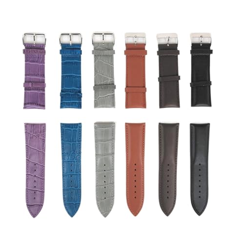 Run Ken 26mm Echtes Lederband Armband Männer Frauen Hohe Qualität Uhren Zubehör Braun Schwarz Universal Gürtel Wasserdichte Stahlschnalle(12 Dark Brown) von Generic