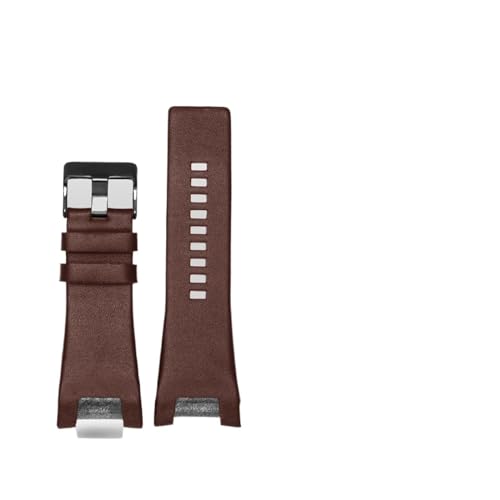 Run Ken Kompatibel mit demsel. DZ4246 DZ127. 3b armband 32 * 17mm einfach schwarz dunkelbraun echtes leder aus echtes leder stahlverschluss watchband gurt engagierte männer(A Dark brown black) von Generic