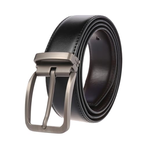 Run Ken Luxus Männer Gürtel H Buchstabe Automatische Schnalle Krokodil Muster Echtes Leder Gürtel Compatible With Männer Kleid Marke Berühmte Gurt ZD2141(105CM,Black) von Generic