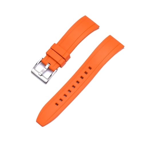 Run Ken Premium-Grade vulkanisiert. Fkm Gummiarmband 20mm 22mm 24mm Quick Relase Armbands(Orange,20mm) von Generic