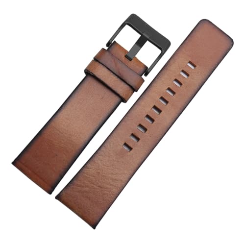 Run Ken Qualität Echtes Retro Echtes Leder Armband Männer Compatible With DZ4343 DZ4323 DZ7406. Uhrenband Vintage italienisches Leder 22mm 24mm 26mm(Brown-black,22mm) von Generic