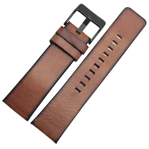Run Ken Qualität Echtes Retro Echtes Leder Armband Männer Compatible With DZ4343 DZ4323 DZ7406. Uhrenband Vintage italienisches Leder 22mm 24mm 26mm(Brown-black,26mm) von Generic