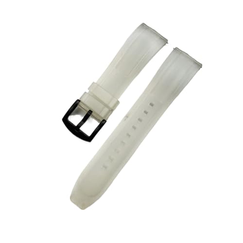 Run Ken Quick Release Armbands Qualität Silikon-Gummi-Uhr-Träger 20mm 22mm 24mm wasserdichte tauchen männer Uhren Zubehör(White black,24mm) von Generic