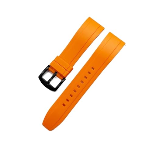 Run Ken Quick Release Watch Bands Premium Grad Silikon-Gummi-Uhr-Träger 20mm 22mm 24mm wasserdichte Passform for Männer Frauen Uhren Zubehör(Orange black,22mm) von Generic