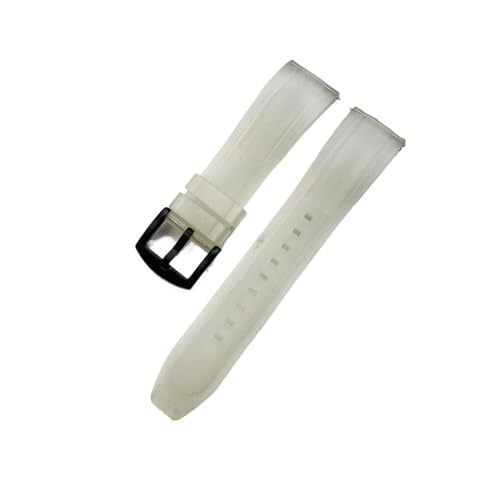 Run Ken Quick Release Watch Bands Premium Grad Silikon-Gummi-Uhr-Träger 20mm 22mm 24mm wasserdichte Passform for Männer Frauen Uhren Zubehör(White black,22mm) von Generic