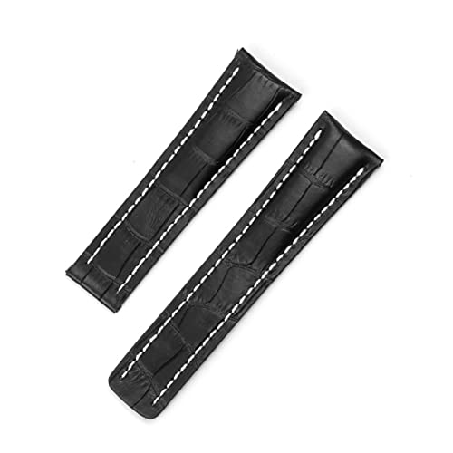 Run Ken Uhrenband Compatible With Breitling Superocean Avenger Navitimer. Echte echte leder männer watchband uhr zubehör uhren armband gürtel(Black Band2,20mm With LOGO) von Generic
