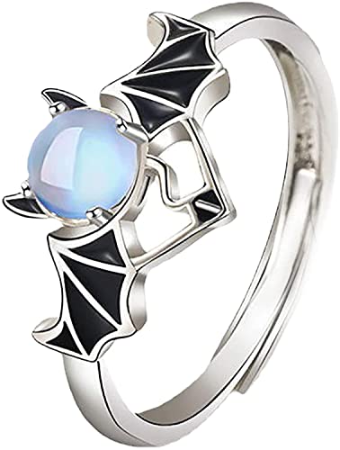 Runde Form Modischer Engel und Teufel Synthetische Mondsteine Paar Ring Weiblicher Ring Schmuck Geschenk Schön und attraktiv Schön und attraktiv von Generic