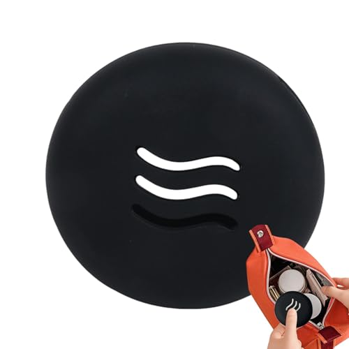 Runde Puderquaste, staubdichter Silikon-Halter, leichter Make-up-Koffer mit Luftstromschlitzen, flexibler Puff-Organizer mit sicherem Verschluss für kosmetische Anwendungen, Ausbesserungen unterwegs von Generic